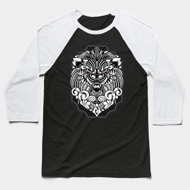 Moarian Lion Baseball T-Shirt by GODZILLARGE